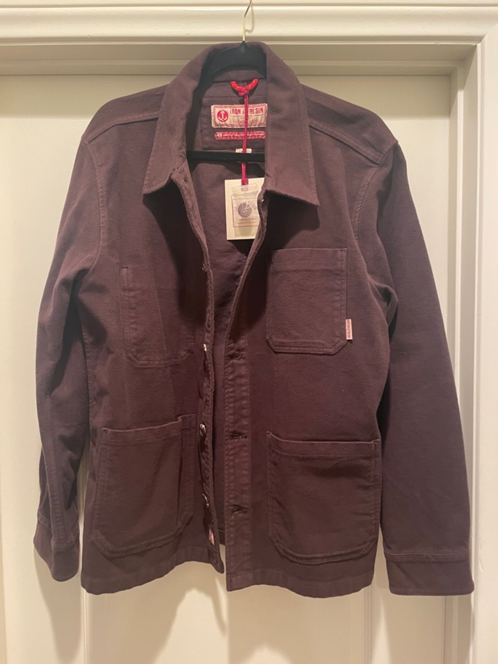 Iron and Resin moleskin chore jacket men's large
